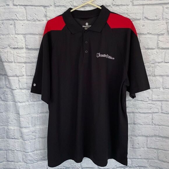 Holloway textured short sleeve 3 button polo red & black sz 2XL - Picture 1 of 8